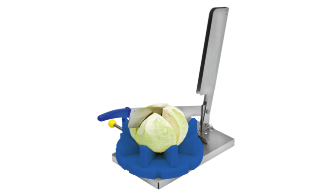 Safe, fast cutting of cabbage and melons using the practical cabbage and melon cutter KT-80 from KRONEN