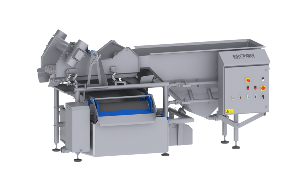 Waschmaschine HEWA 2600 von KRONEN für effektives, schonendes und sparsames Waschen von geschnittenen und ganzen Produkten (Salat, Gemüse, Kräuter, Obst u.a.) bis 600 kg/h.