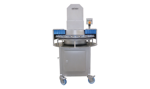 Multifunktions-Schneidemaschine TONA S180K von KRONEN zum Schneiden von Obst und Gemüse in unterschiedliche Schnittformen mit einer Verarbeitungskapazität bis zu 1200 Produkte pro Stunde