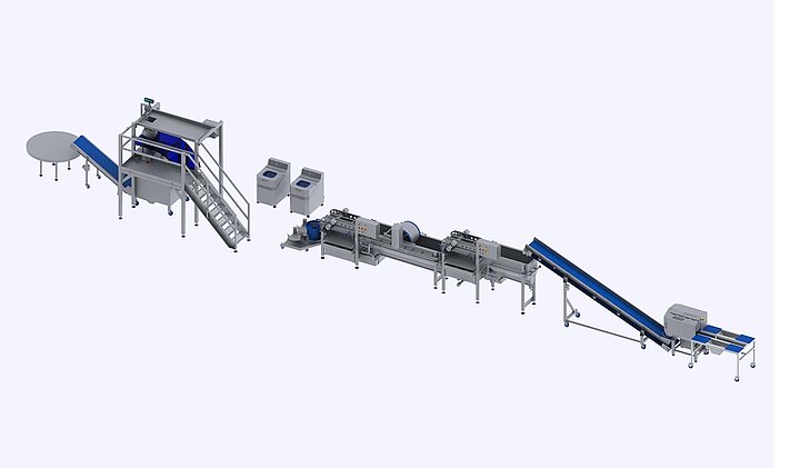 Erweiterte KRONEN Verarbeitungs- und Verpackungslinie für Salat, Gemüse und Salat von 100 bis 1.000 kg/h: Step 2