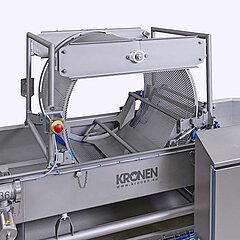 Vorwaschmaschine GEWA AF von KRONEN hat einen Insekten- und Feinteileaustrag mit erweiterter Fläche - für eine optimale Insekten- und Feinteilesepararierung