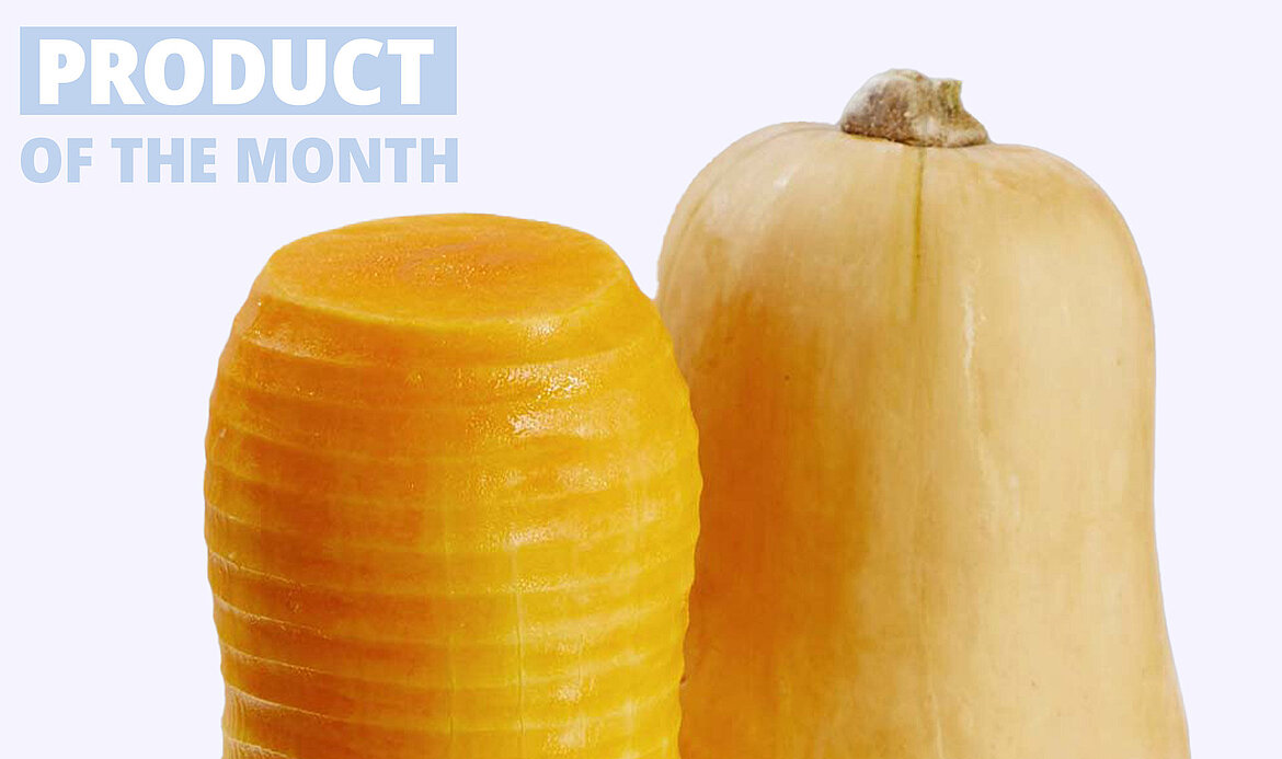 Product of the month pumpkin - peeled and unpeeled butternut
