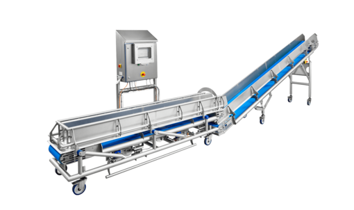 Le système de pesage pour recette de iWEIGH, un partenaire de KRONEN, permet de composer avec précision des mélanges de salades ou de légumes selon une recette précise sur des lignes de transformation en continu.