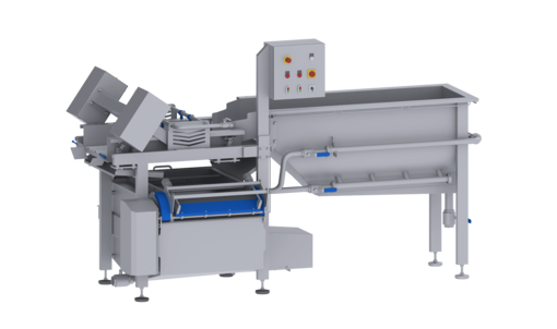 Waschmaschine GEWA 2600 PLUS von KRONEN für effektives, schonendes und sparsames Waschen von geschnittenen und ganzen Produkten (Salat, Gemüse, Kräuter, Obst u.a.) bis 600 kg/h.