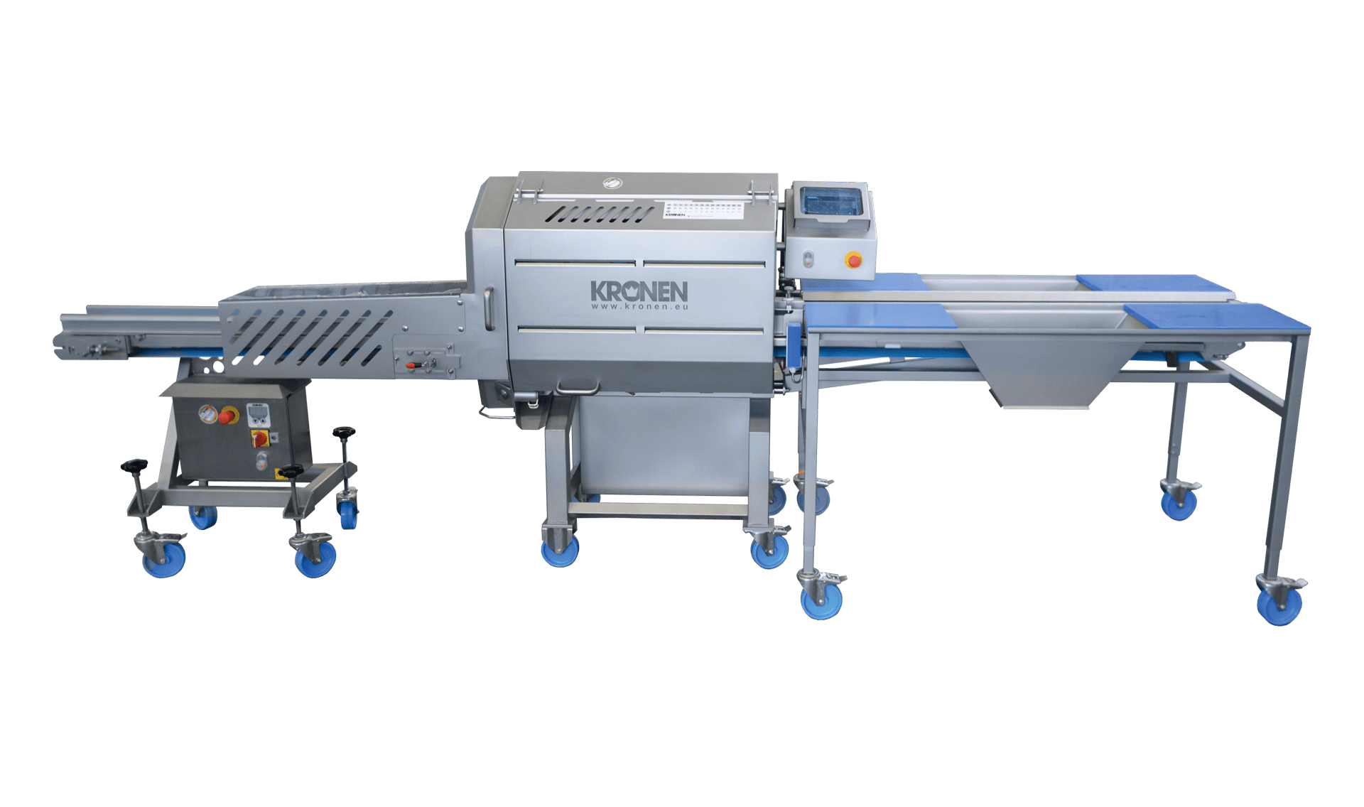 Coupeuse longitudinale GS 10-2 TTS avec réduction maximale des déchets grâce à la commande SPS - pour une découpe parfaite et en douceur des légumes, des fruits, des substituts végétaliens et de la charcuterie