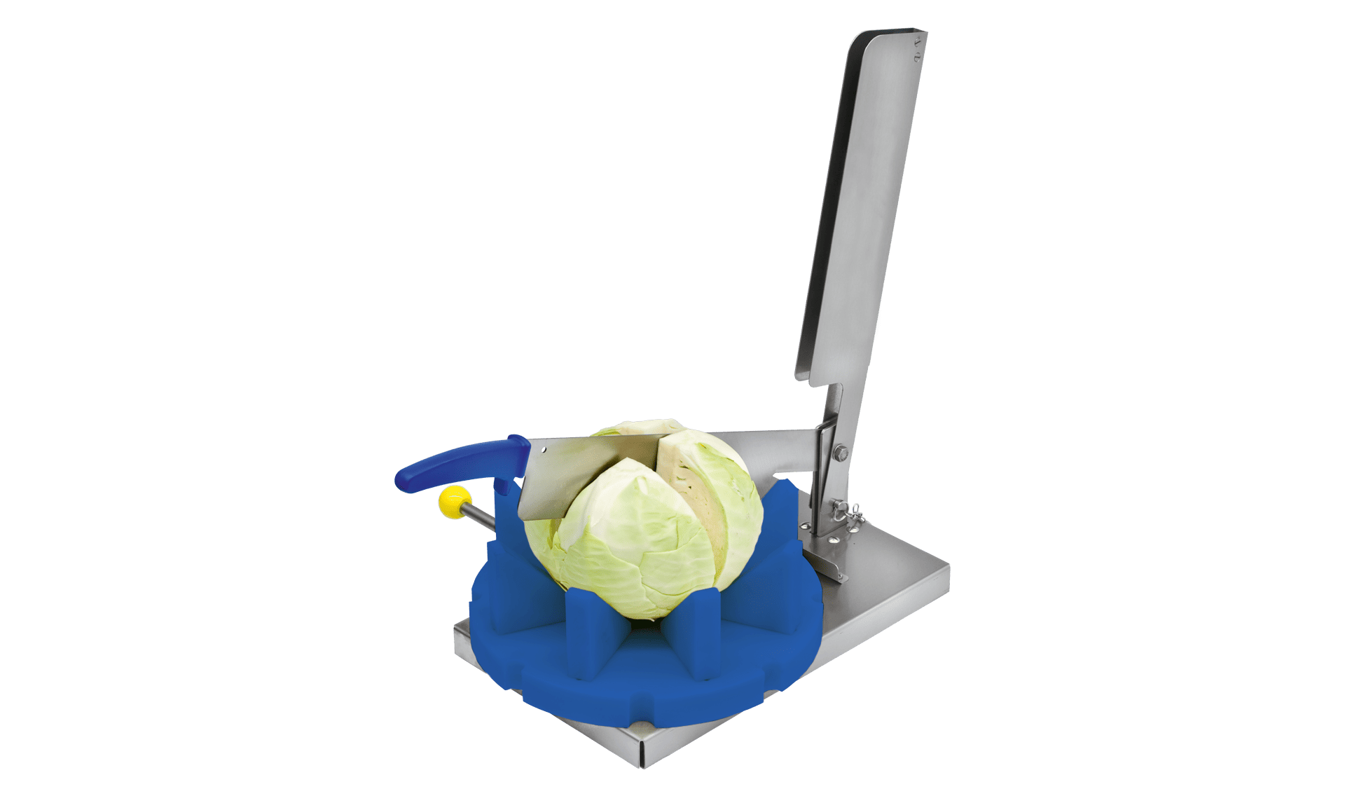 Segmentado seguro y rápido de coles y melones con la práctica cortadora de coles y melones KT-80 de KRONEN