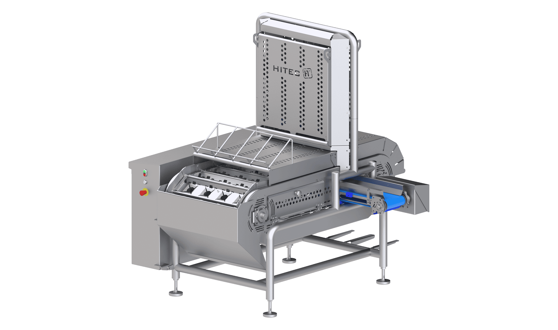 Paprika-Entkern- und Teilmaschine für das halbautomatische, kostensparende Vorbereiten von Gemüse-Paprika mit hoher Kapazität und Qualität - vom KRONEN-Partner Hitec Food Systems