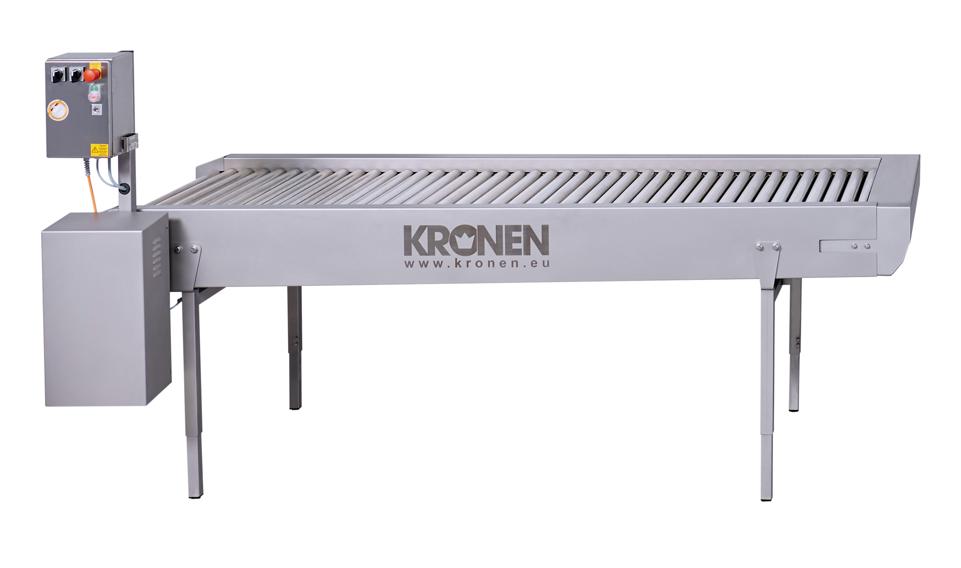 The roller sorting table makes efficient visual product inspection possible for raw goods or checks on the peeling and cutting quality of whole products.